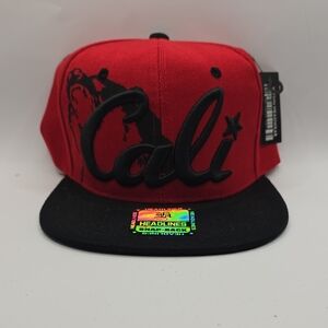 Cali Red and Black Snapback Cap
